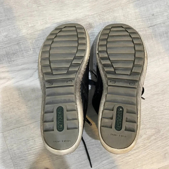 Remonte Womens Leather High Top Sneakers in Pewter/ Black US 5.5/EU 36 - Picture 9 of 13